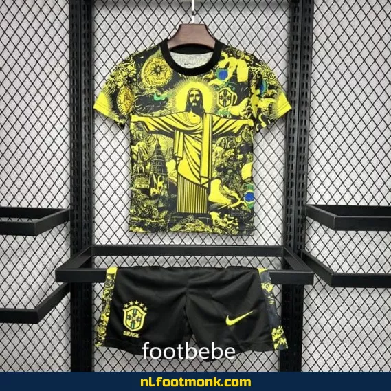Brazilië Voetbalshirt Kinderen 2024-2025 – Christus de Verlosser Geel – Officieel Voetbalshirt