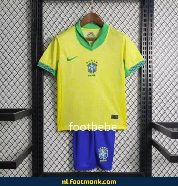 Brazilië Thuisshirt Kinderen 2024 2025 Geel – Officieel Voetbalshirt | Voetbalshirts Kinderen | Fanwear Aanbieding
