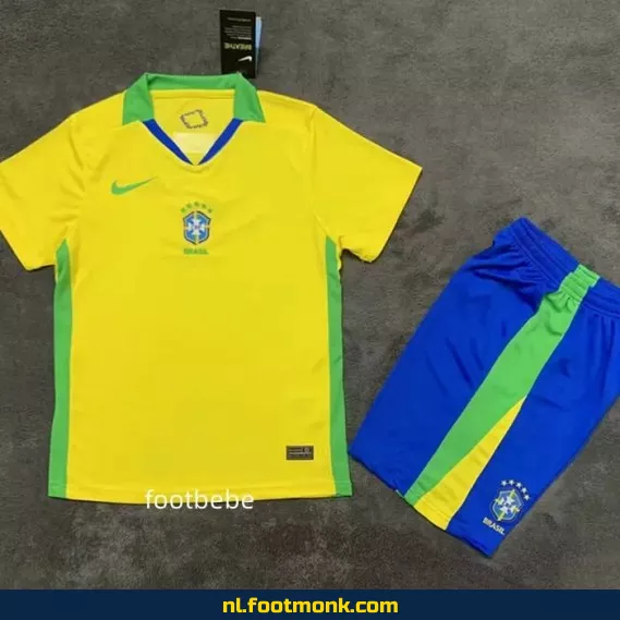Brazilië voetbalshirt kinderen 2025 geel – Officieel voetbalshirt met bedrukking