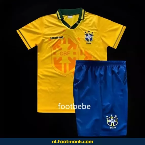 Retro Brazil Voetbalshirt Kinderen - Vintage 1994 Thuistenue - Officieel Voetbalshirt