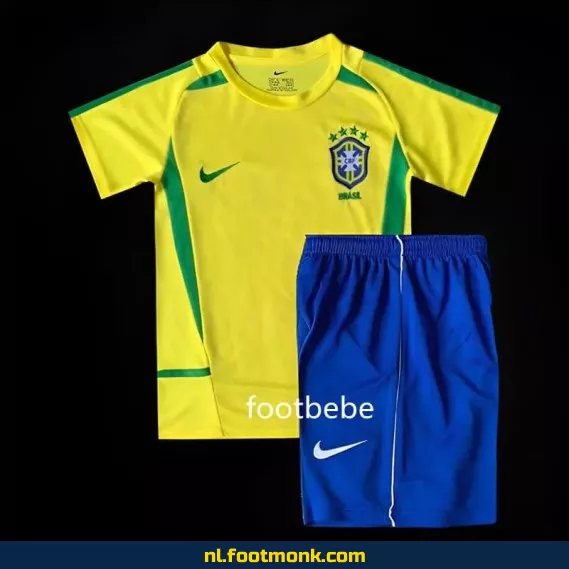 Retro Brazil Voetbalshirt Kinderen 2002 Thuis – Origineel Vintage Voetbalshirt