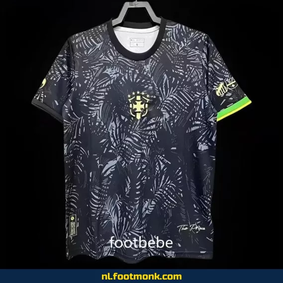 Brazilië Voetbalshirt 'La Pulga' 2023-2024 - Zwart | Officieel Voetbaltenue | Heren & Dames | Personaliseerbaar
