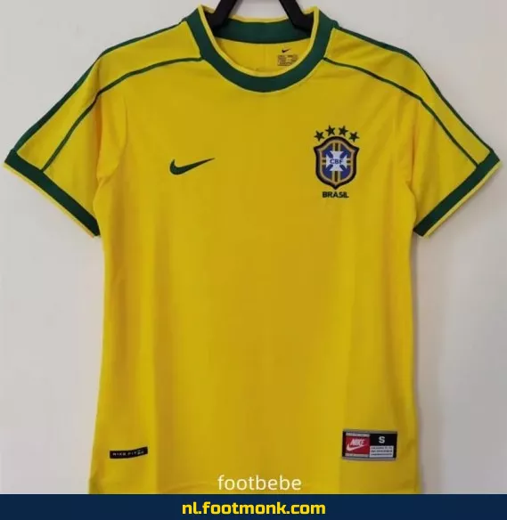 Brazilië Vintage Voetbalshirt 1998 - Officieel Thuistenue - Retro Voetbalshirt Dames/Heren - Authentiek WK Shirt
