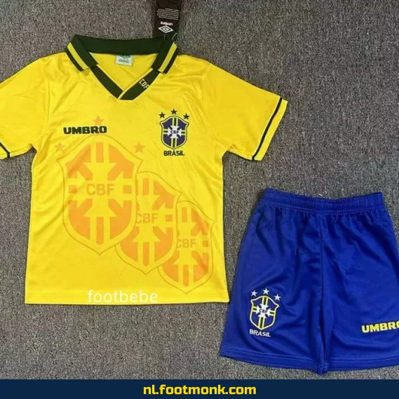 Retro Brazilië Voetbalshirt Kinderen 1994 - Thuiswedstrijd - Origineel Vintage Voetbaltrui