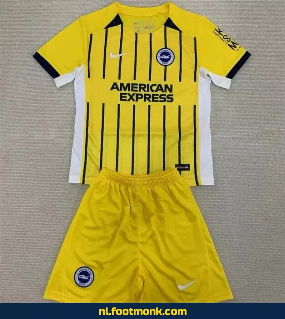 Brighton Voetbalshirt Kinderen 2024-2025 Uit Tenue - Geel | Officieel Voetbaltenue | Personaliseerbaar | Fanwear Aanbieding
