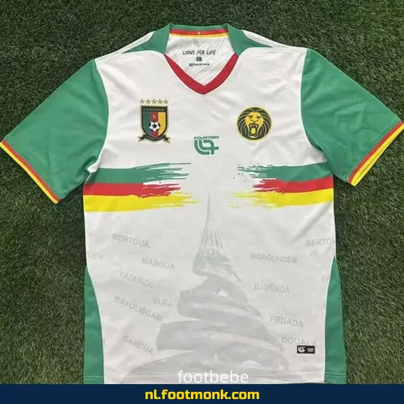 Officieel Cameroons Voetbalshirt 2025-2026 - Wit | Origineel Voetbalshirt | Voetbalshirt Dames/Heren | Fanwear Aanbieding