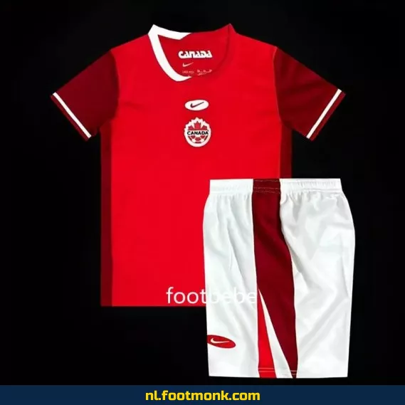 Voetbalshirt Canada Kinderen 2024-2025 Thuis Rood - Origineel, Bedrukbaar & Officieel