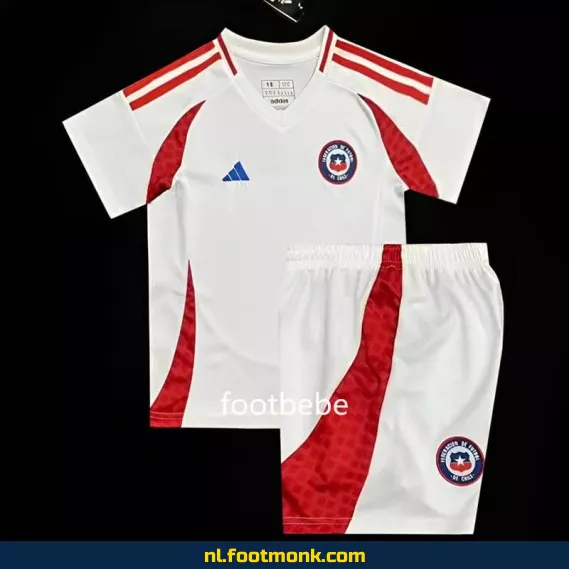 Chili Kinder Voetbalshirt 2024 Uit Thuiskleuren – Wit | Officieel Voetbalshirt | Personaliseerbaar