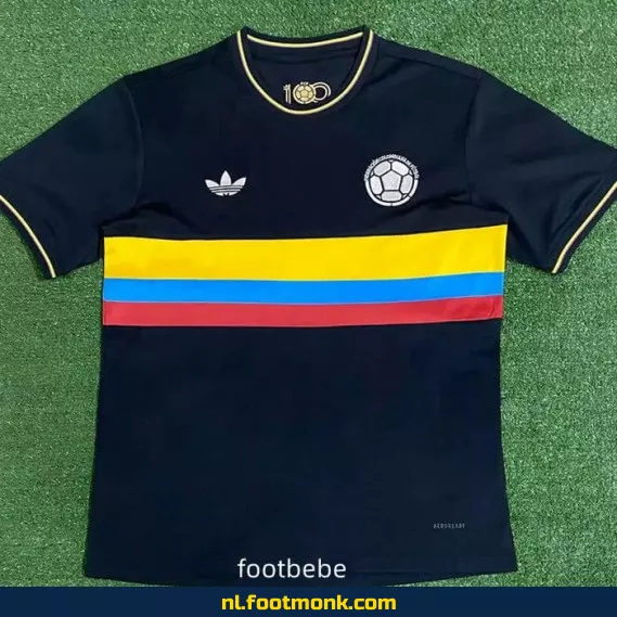 Colombia 2024-2025 100-jarig jubileum voetbalshirt - Zwarte uitvoering | Officieel voetbaltenue | Heren & Dames