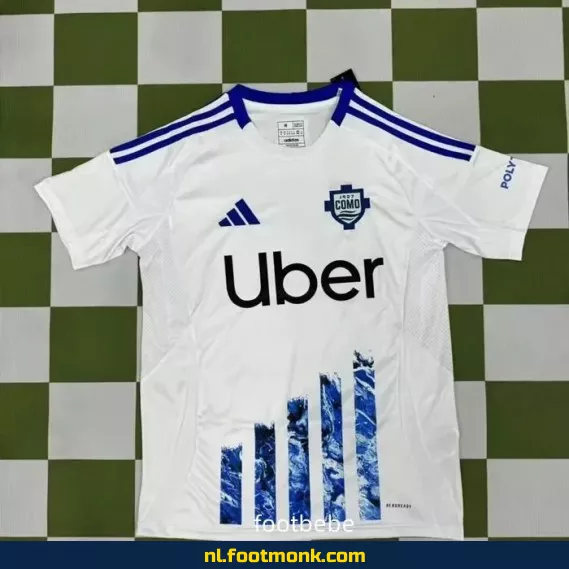 Como 1907 Uit Thuisshirt 2024-2025 - Wit | Officieel Voetbalshirt | Heren & Dames | Fanwear | Personaliseerbaar