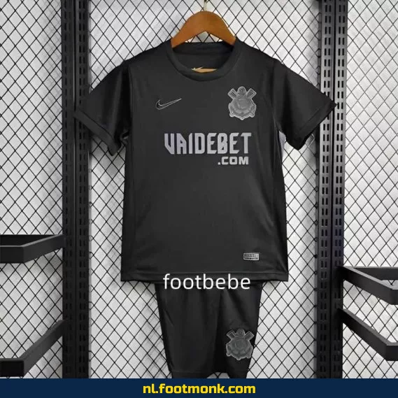 Corinthians Voetbalshirt Kinderen 2024-2025 Uit Thuistenue - Zwart