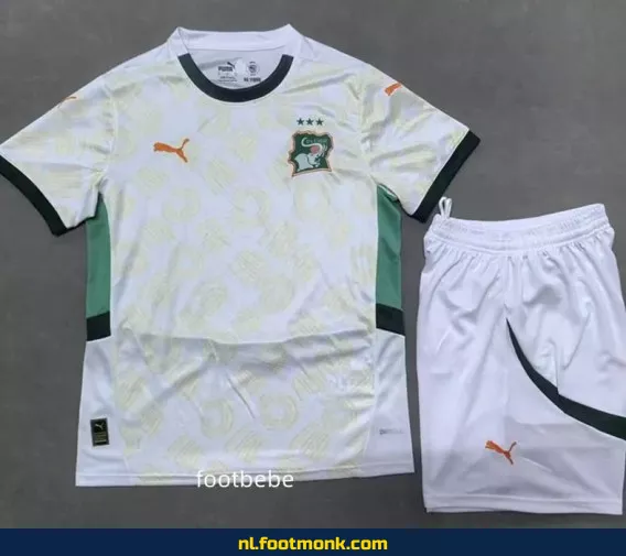 Ivoriaans Voetbalshirt Kinderen 2025 - Wit | Officieel Voetbalshirt | Personaliseerbaar
