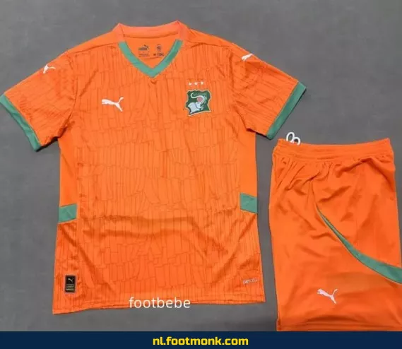 Ivoriaans voetbalshirt voor kinderen 2025 - oranje | Officieel voetbalshirt | Fanwear aanbieding