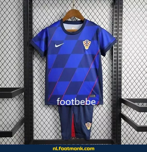 Officieel Kroatië voetbalshirt 2024 - Uit tenue blauw voor kinderen - Voetbalshirt kids kopen