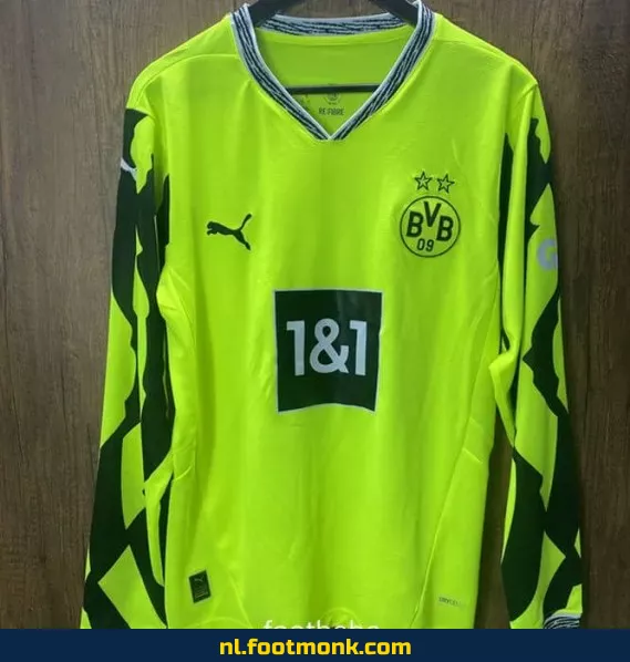 Borussia Dortmund Voetbalshirt 2025-2026 - Fluo Groen Lange Mouwen - Officieel Voetbalshirt