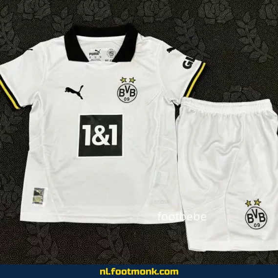 Borussia Dortmund Kinder Voetbalshirt 2024-2025 Derde Uit Thuisshirt – Wit – Origineel – Personaliseerbaar – Fanwear – Aanbieding
