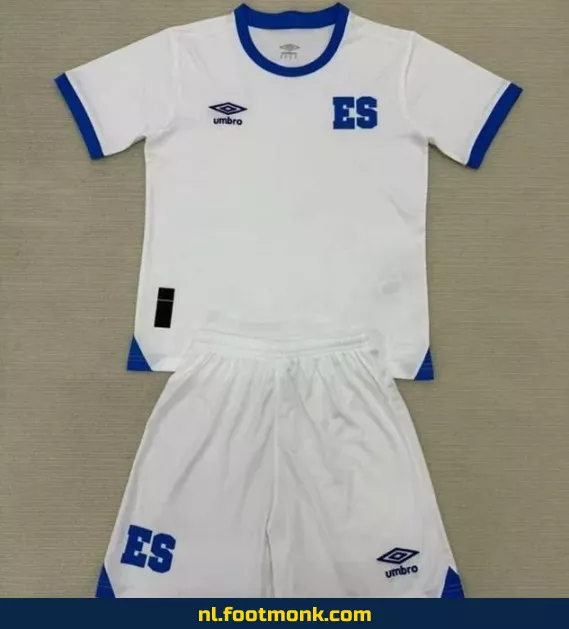 El Salvador Uit Thuisshirt Kinderen 2025-2026 - Wit | Officieel Voetbalshirt | Personaliseerbaar | Snelle Levering