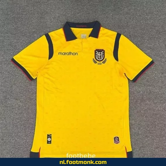 Ecuador 2025 Thuisshirt 100 Jaar – Officieel Voetbalshirt | Dames & Heren | Personaliseerbaar | Fanwear Aanbieding