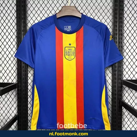 Spanje Voetbalshirt 2024-2025 Pre-Match Blauw Rood Geel – Officieel Voetbalshirt