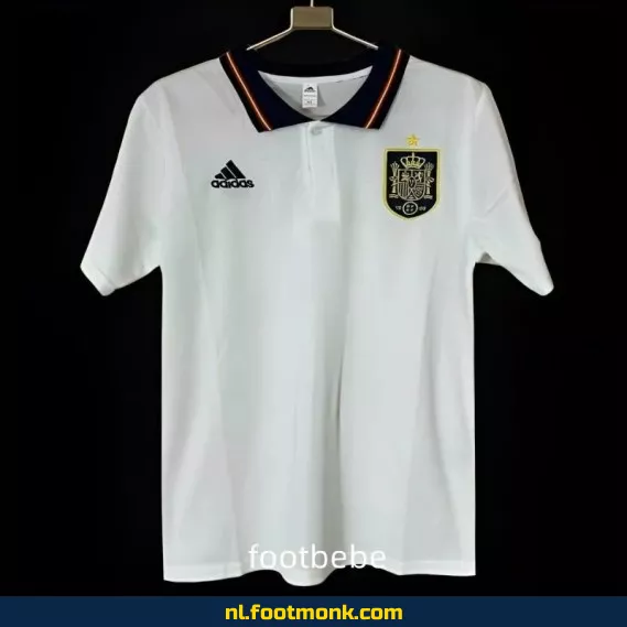 Spanje 2024 Voetbalshirt Polo Wit – Officieel Voetbalshirt voor Dames en Heren