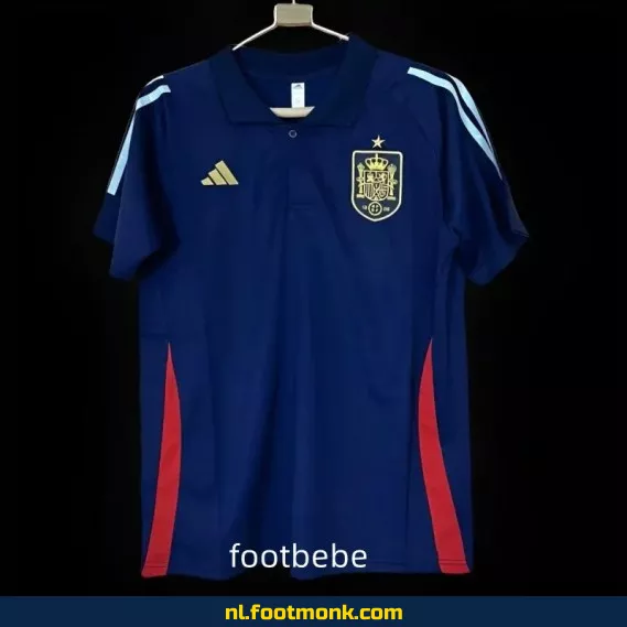 Spanje 2024 Marineblauw Polo Voetbalshirt – Officieel Voetbaltenue | Heren & Dames | Aanbieding