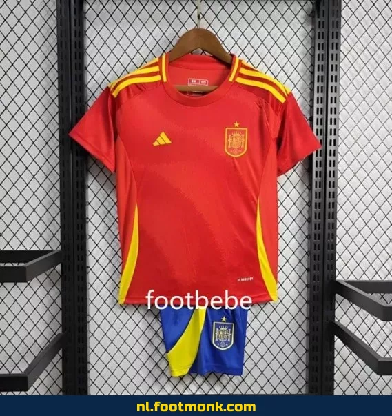 Spanje Thuisshirt Kinderen Euro 2024 - Rood Voetbalshirt | Officieel Fanwear | Snelle Levering