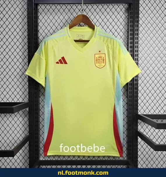 Spanje Euro 2024 uit tenue - Geel voetbalshirt voor heren en dames | Officieel voetbalshirt | Fanwear aanbieding