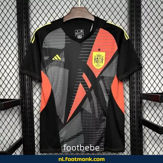 Spanje Euro 2024 keeperstrui zwart – Officieel voetbalshirt voor dames en heren