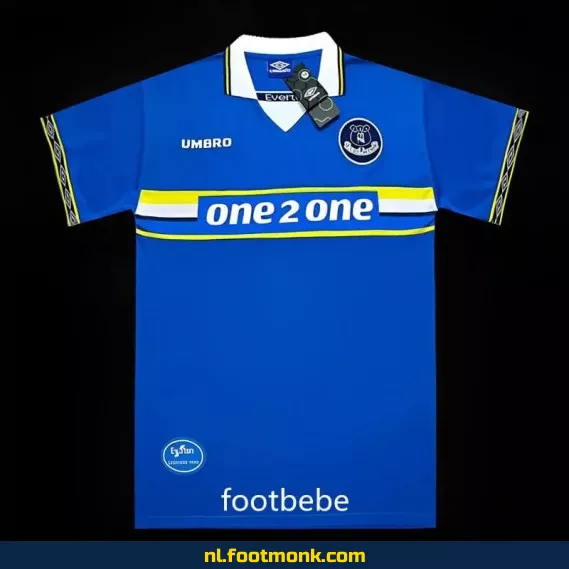 Everton Vintage Voetbalshirt Thuiskleuren 1997-1999 - Officieel Retro Shirt voor Mannen & Vrouwen - Origineel Voetbalshirt met Bedrukking - Koop Nu
