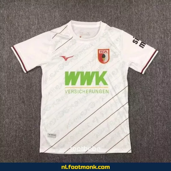 FC Augsburg Thuisshirt 2024-2025 – Wit Voetbalshirt voor Heren, Dames & Kinderen – Officieel Voetbaltenue – Bestel Nu Online