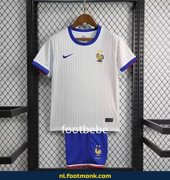 Frankrijk uit voetbalshirt kinderen 2024 – Wit officieel EK tenue – Koop origineel voetbalshirt