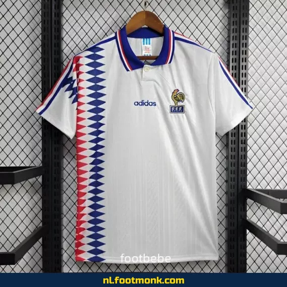 Frankrijk Vintage Voetbalshirt 1994 - Wit Uit Shirt - Officieel Retro Voetbaltenue