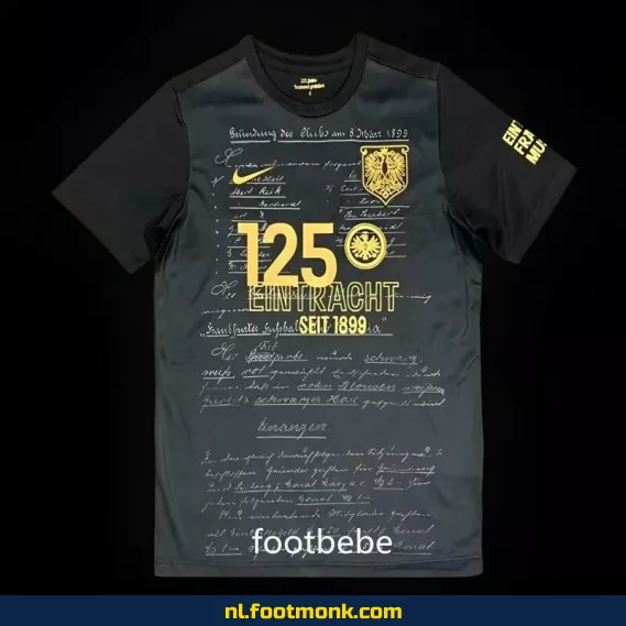 Frankfurt Voetbalshirt 2024 - 125 Jaar Speciale Editie - Zwart - Officieel Voetbalshirt - Voetbalshirts Aanbieding