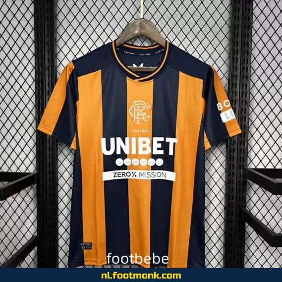 Glasgow Rangers Voetbalshirt 2024-2025 - Oranje & Zwart - Officieel Voetbalshirt - Heren/Dames/Kinderen - Fanwear Aanbieding