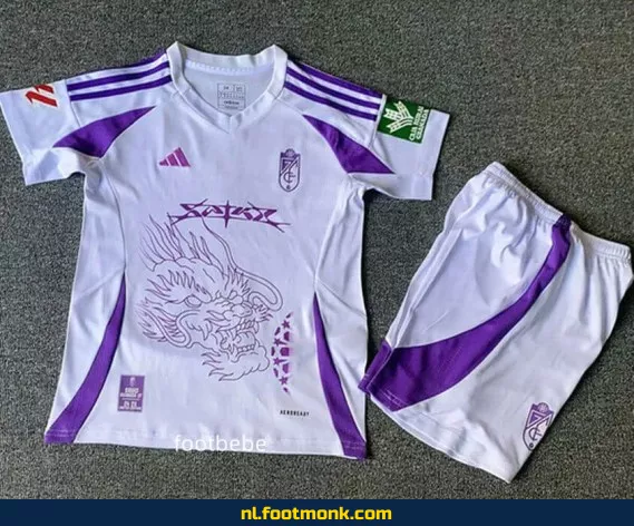 Granada Kinder Voetbalshirt 2024-2025 – Wit Thuistenue | Officieel Voetbaltenue | Personaliseerbaar | Fanwear Aanbieding