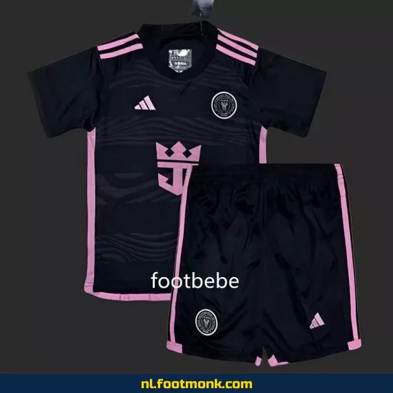Inter Miami uit voetbalshirt kinderen 2024-2025 – Zwart buiten tenue – Officieel voetbaltenue – Fanwear aanbieding