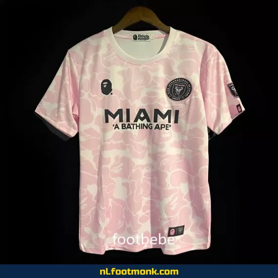 Inter Miami x BAPE voetbalshirt 2023-2024 roze – Officieel voetbalshirt, exclusieve collectie | Voetbalshirt heren/dames/kinderen | Custom bedrukking mogelijk