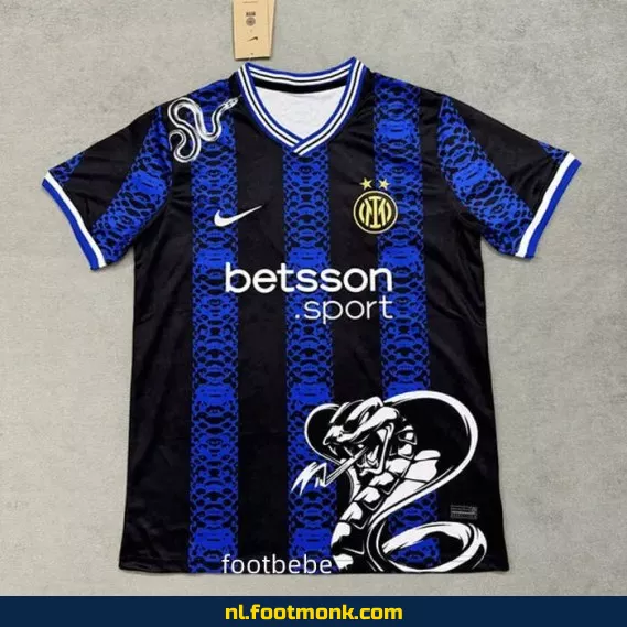 Inter Milan 2024-2025 voetbalshirt - zwart blauw serpent design | Officieel voetbalshirt | Voetbalshirt heren/dames/kinderen | Fanwear aanbieding
