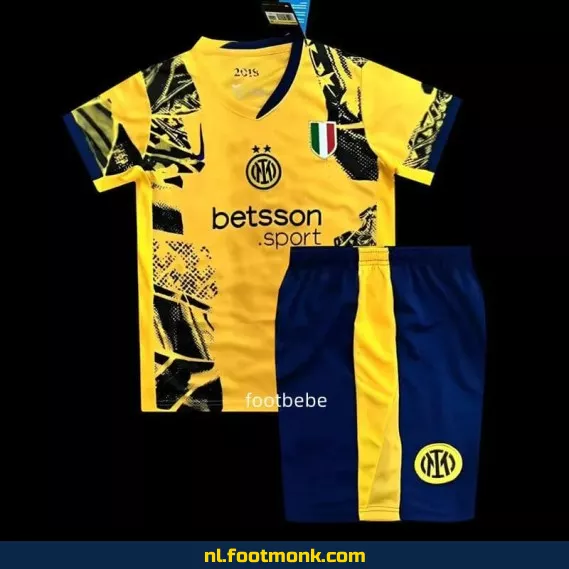 Inter Milan Derde Voetbalshirt Kinderen 2024-2025 - Geel | Officieel Voetbalshirt | Voetbalshirt Kopen | Fanwear | Aanbieding