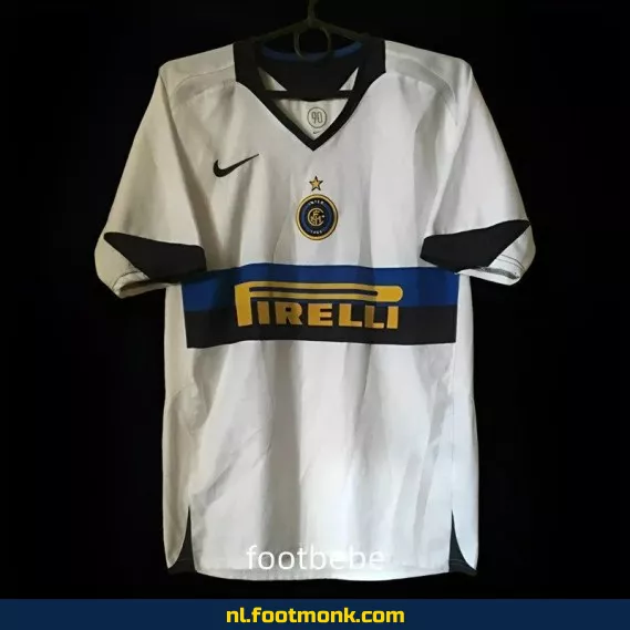 Inter Milan Vintage Voetbalshirt 2005-2006 - Wit Uit Shirt - Officieel Retro Voetbaltenue - Heren/Dames
