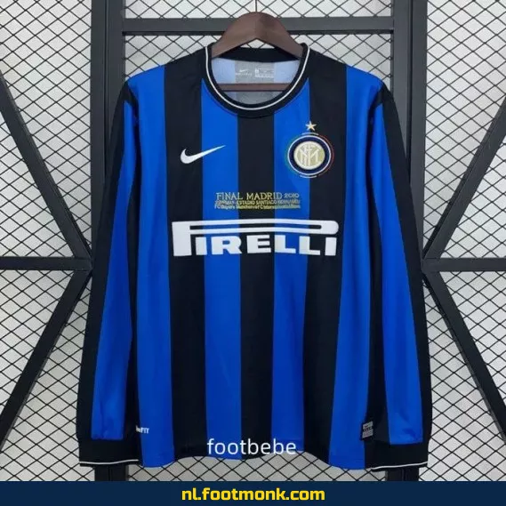 **Inter Milan Vintage Thuisshirt 2009-2010 – Officieel Retro Voetbalshirt voor Mannen – Lange Mouwen – Authentiek Voetbalshirt**
