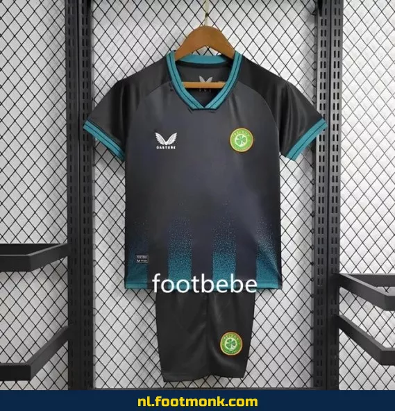 Iers voetbalshirt kinderen 2024 derde uit tenue zwart – Officieel voetbalshirt