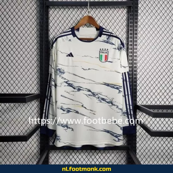 Officieel Italiaans voetbalshirt 2023 - Uit thuiswit met lange mouwen - Heren/dames/kinderen - Origineel voetbalshirt te koop