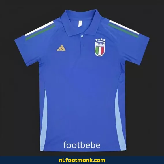 Italië 2024 Polo Voetbalshirt - Blauw | Officieel Voetbalshirt | Fanwear Aanbieding