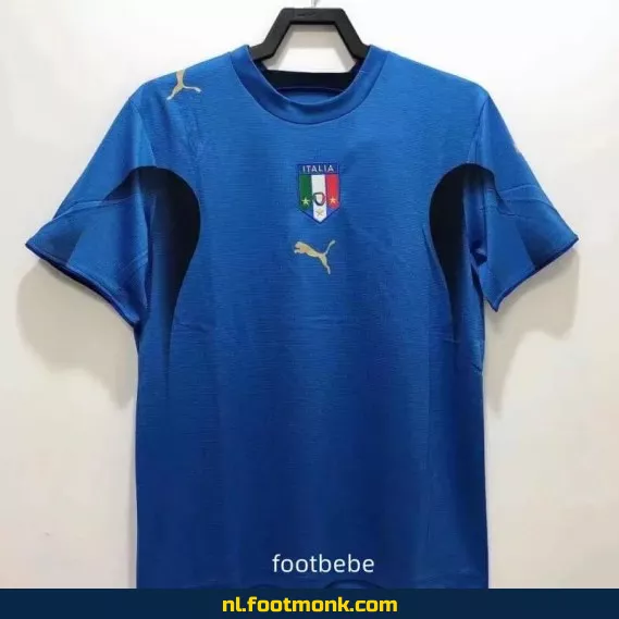 Origineel Italiaans Voetbalshirt Vintage 2006 - Thuis Blauw - Retro Voetbalshirt