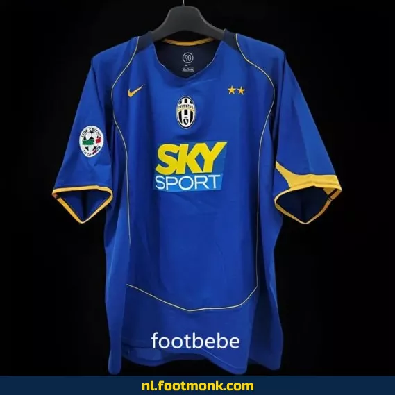 Juventus Vintage Voetbalshirt 2004-2005 - Blauw Uit Shirt - Officieel Retro Voetbaltenue - Voetbalshirts Aanbieding