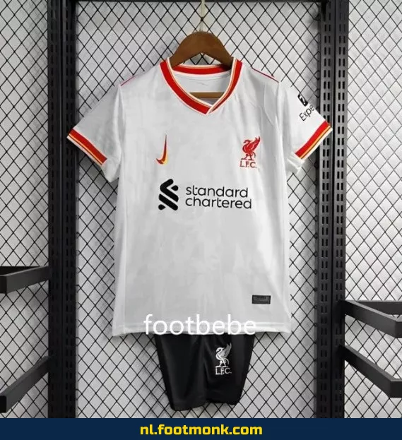 Liverpool FC Kinder Voetbalshirt 2024-2025 Derde Tenue – Wit | Officieel Voetbalshirt | Voetbalshirt Kinderen | Fanwear