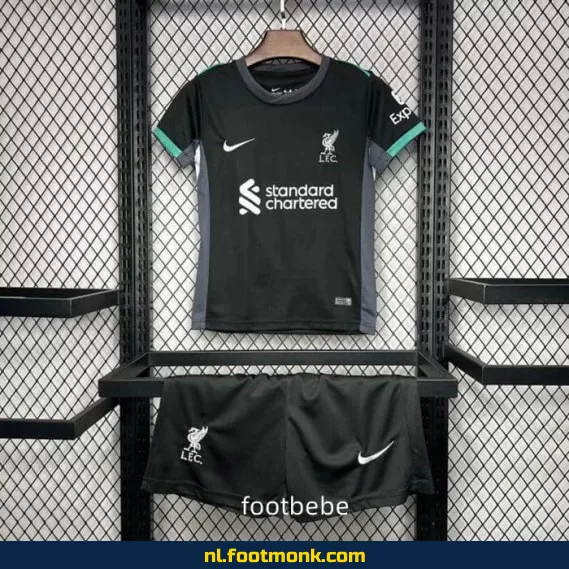 Liverpool FC Uit Thuisshirt 2024-2025 Kinderen - Zwart | Officieel Voetbalshirt | Voetbalshirt Kinderen | Liverpool Fanwear
