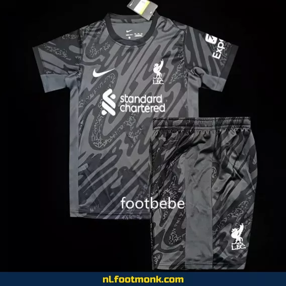 Liverpool keeperstrui 2024-2025 voor kinderen - zwart | Officieel voetbalshirt | Voetbalshirt kinderen | Keeperstenue | Fanwear