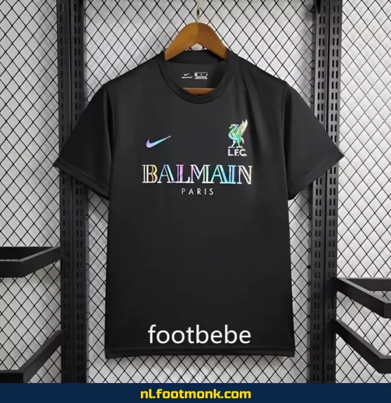 Liverpool x Balmain 2024-2025 zwart voetbalshirt – Officieel voetbalshirt voor heren en dames